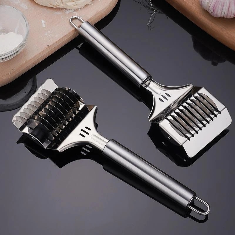 Tăietor cu role din oțel inoxidabil – tăietor manual pentru aluat, unealtă multifuncțională de tăiere a tăiețeilor