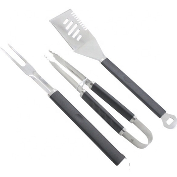 Zhongjian set alata za roštilj od nehrđajućeg čelika, 3 dijela, s PP otporne na visoke temperature drške — klipsa, vilica i lopatica