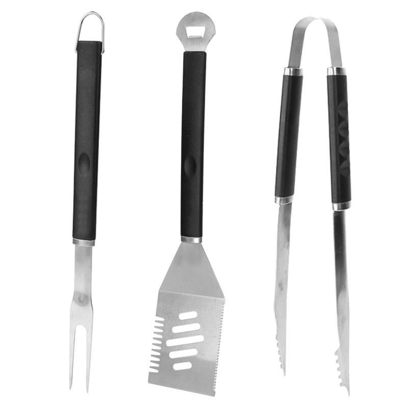 Zhongjian set alata za roštilj od nehrđajućeg čelika, 3 dijela, s PP otporne na visoke temperature drške — klipsa, vilica i lopatica