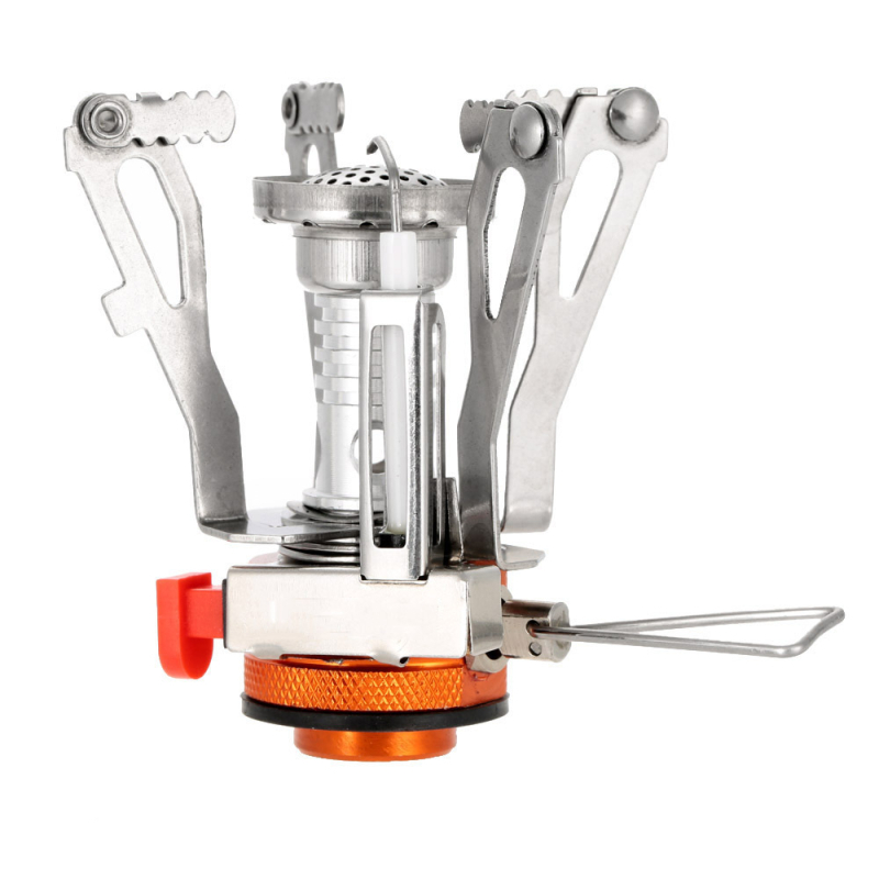 Кампинг комплект съдове за готвене BBM101A — ултралек алуминиев сплав, преносим, 460 g, за 1–2 души, включва тенджера, газова горелка, вилица, лъжица, кърпа