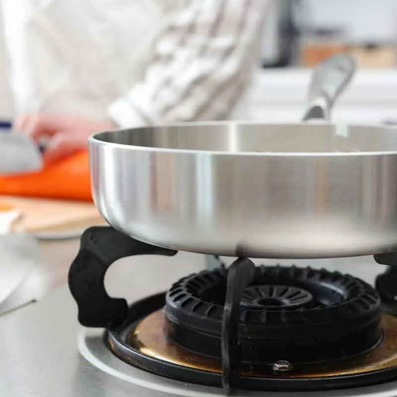 Wok od nehrđajućeg čelika 316, bez premazivanja, 1 kg, dubina 5,5 cm, višeslojno dno, pogodan za sve štednjake