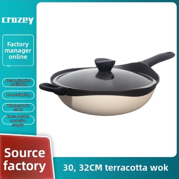 Wok tiganj s neprijanjajućim premazom, aluminijska legura, višeslojno dno, poklopac od kaljenog stakla, kompatibilan s indukcijskom i plinskom pločom