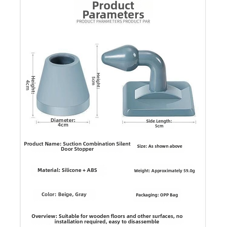 Podlahový silikónový doraz na dvere – bez vŕtania, ručné ovládanie, štandardný typ