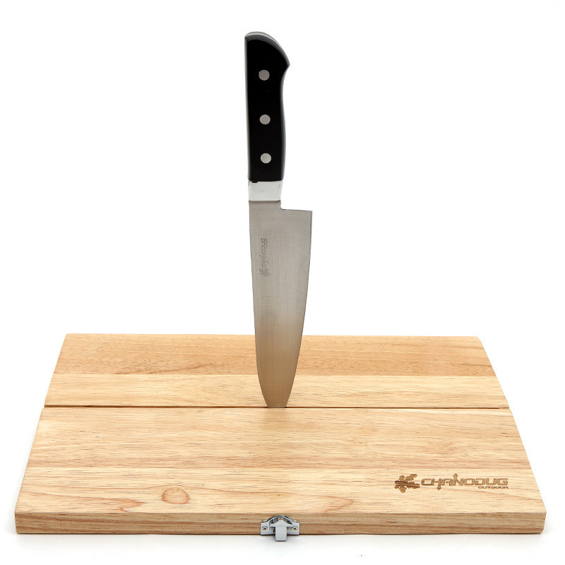 Комплект за къмпинг: сгъваема дъска за рязане и нож от неръждаема стомана, преносим, за рязане на зеленчуци и плодове, 34×35 см