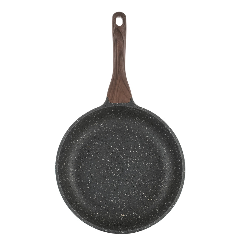 Hoshino plosnati tiganj – aluminij, non-stick, višeslojno dno, kompatibilan s plinskim i indukcijskim pločama, stakleni poklop