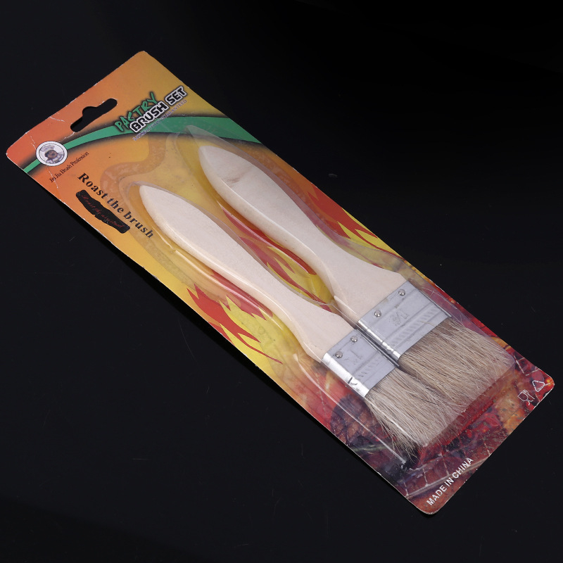 Četka za roštilj s svinjskim dlačicama, drška od drveta, pakiranje 100 kom.