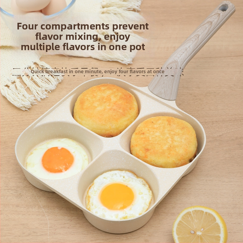 Panvica na vajíčka so štyrmi priehradkami, neprilnavý povrch, zliatina hliníka, viacvrstvové dno, vhodná pre bežný sporák.