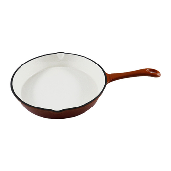 Emajlirani lijevani čelični tiganj, debeli emajl, neprijanjajući, kompatibilan s indukcijom i plinskom pločom, bez poklopca, moguć ispis logotipa