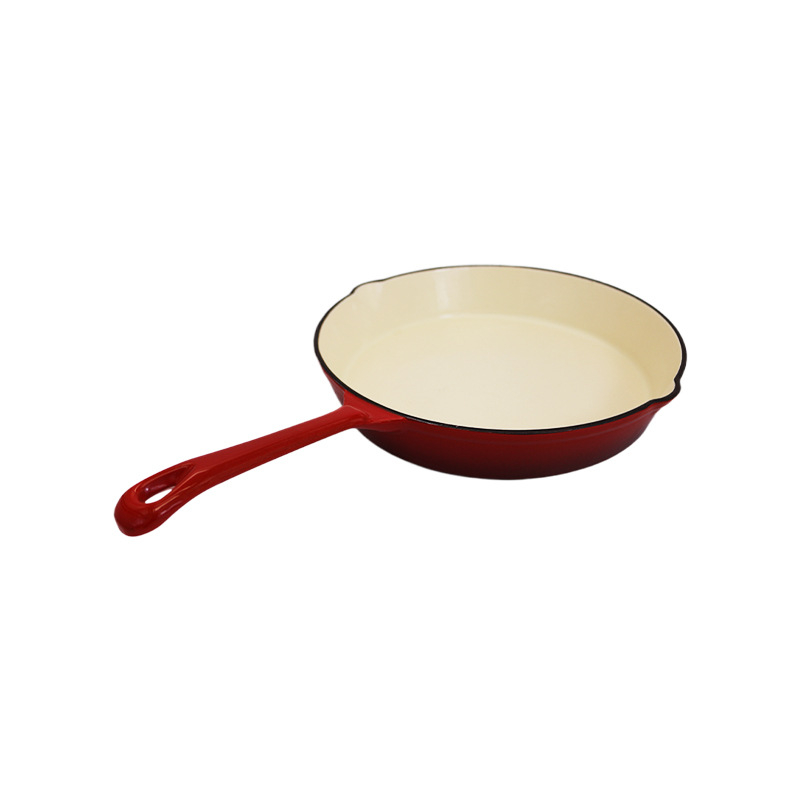 Emajlirani lijevani čelični tiganj, debeli emajl, neprijanjajući, kompatibilan s indukcijom i plinskom pločom, bez poklopca, moguć ispis logotipa