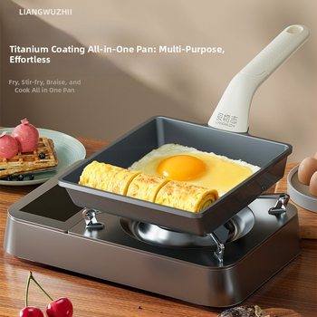 Tamagoyaki pan s titanovou vrstvou, štvorcová nepriľnavá panvica s dvojitým dnom, vhodná pre všetky sporáky