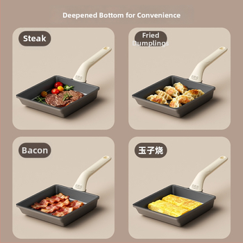 Tamagoyaki pan s titanovou vrstvou, štvorcová nepriľnavá panvica s dvojitým dnom, vhodná pre všetky sporáky