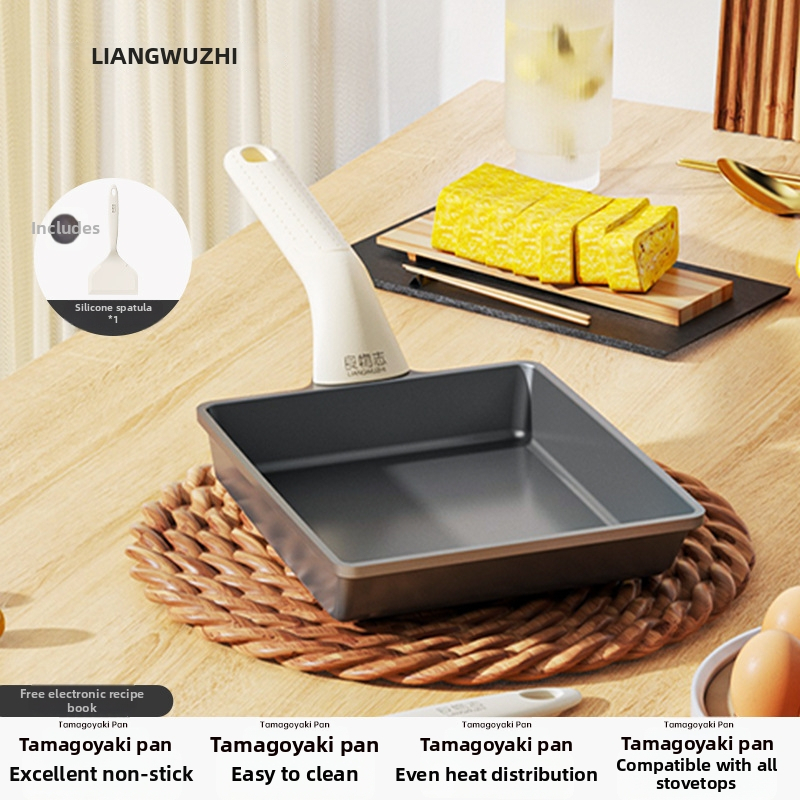 Tamagoyaki pan s titanovou vrstvou, štvorcová nepriľnavá panvica s dvojitým dnom, vhodná pre všetky sporáky