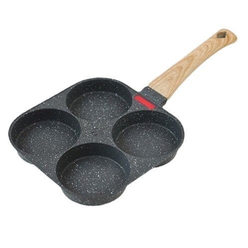 Tiganj za jaja s 4 otvora, aluminijska legura, neprijanjajuća površina, model YUJIA-4K004, pogodan za opće kuhanje