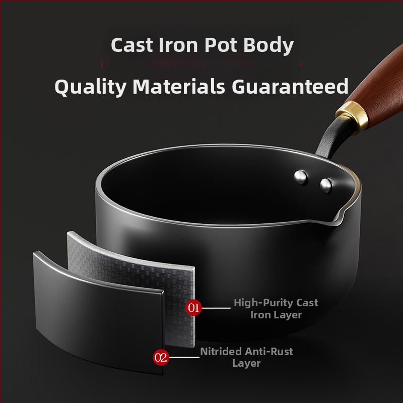 Litinasta tava za raspršivanje ulja s dugim držkom, bez poklopca, premaz protiv prianjanja, model PTFG-01