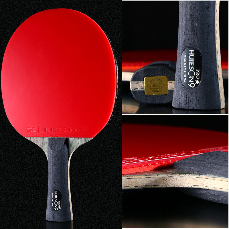 Raketa za stolni tenis Huieson/Huisheng – karbonska ploča, ljepilo guma, direktan udar, prav i horizontalan udar