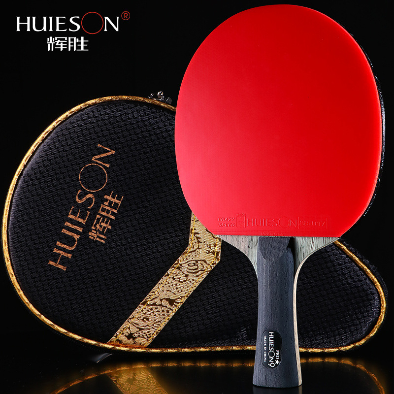 Raketa za stolni tenis Huieson/Huisheng – karbonska ploča, ljepilo guma, direktan udar, prav i horizontalan udar