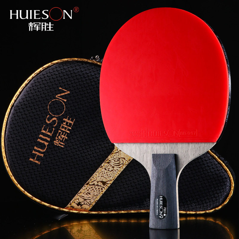 Raketa za stolni tenis Huieson/Huisheng – karbonska ploča, ljepilo guma, direktan udar, prav i horizontalan udar