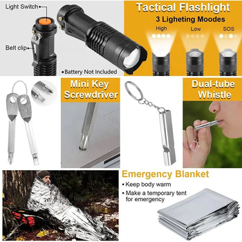 Автомобилен комплект за оцеляване и комплект за първа помощ — професионален комплект за оцеляване, марка Nothing, инструменти за оцеляване, единичен брой.