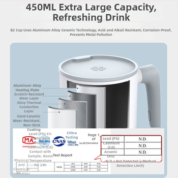Mibeli S1-B2 Dvostruko korištenje čaše za hlađenje i grijanje, 400 ml, 36W, Tijelo od aluminijske zlitine, Dodirno upravljanje