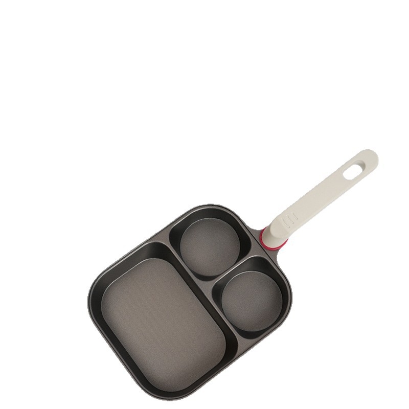 Trojfunkcionalna tava za doručak s neprianjajućom površinom, aluminijska legura, višeslojno dno, dubina 4 cm