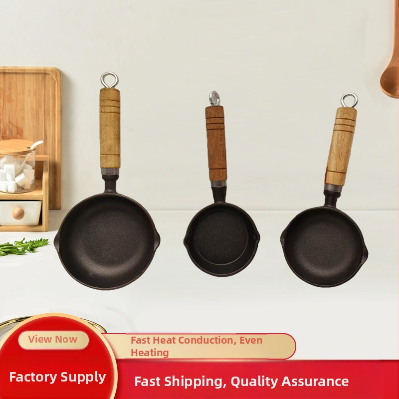 Ljevana tava s zaštitom od prskanja ulja, pogodna za indukciju, ravno dno, 0,46 kg, bez premaza, za prženje jaja