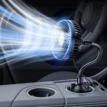 Shun Wei Ανεμιστήρας αυτοκινήτου με μία κεφαλή για θήκη ποτηριού, 5W, μοντέλο R-8050, ABS