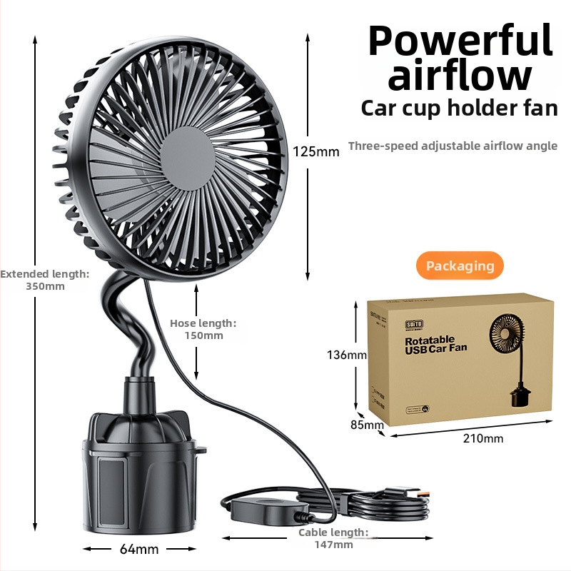 Shun Wei Autoventil s jednou hlavou do držiaka na šálky, 5W, model R-8050, ABS