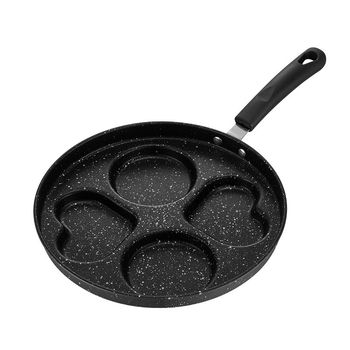 Tiganj za omletu s 4 rupe, neprianjajuća površina, od finog željeza, modern minimalistički stil