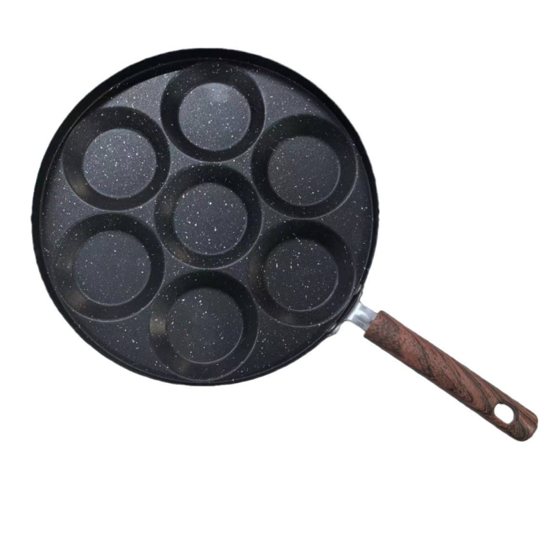 Rich chef Nehrđajući čelični tiganj za omlet s dizajnom 4/7 otvora za jaja, non-stick, dubina 4 cm
