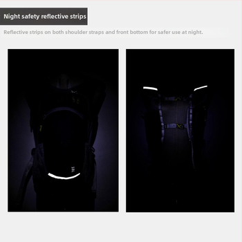 Ултратънка туристическа раница с хидратационен резервоар, дишащи презрамки с въздушна подпора, унисекс, полиестер