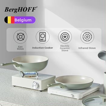Begaford keramički neprijanjajući tiganj/wok, aluminijski spoj, nordijski stil, višeslojno dno, kompatibilan s indukcijom