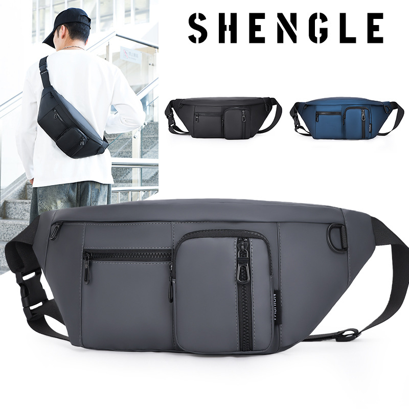 Muška crossbody torba s urban minimalističkim dizajnom, filmski materijal, otporna na habanje, jednobojni uzorak, podstava od poliestera