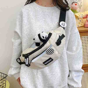 Férfi mellkasi táska – utcai trend, poliészter, lélegző és vízálló, betűs mintázat, 2024 tavasz