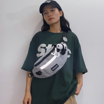 Férfi mellkasi táska – utcai trend, poliészter, lélegző és vízálló, betűs mintázat, 2024 tavasz