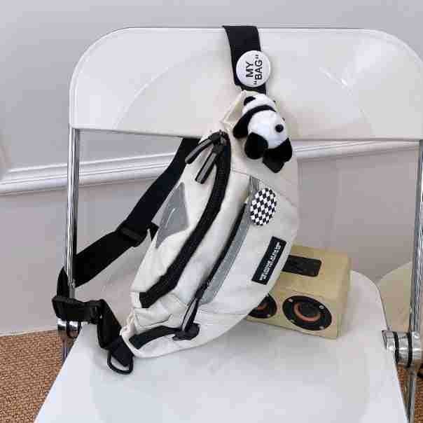 Férfi mellkasi táska – utcai trend, poliészter, lélegző és vízálló, betűs mintázat, 2024 tavasz