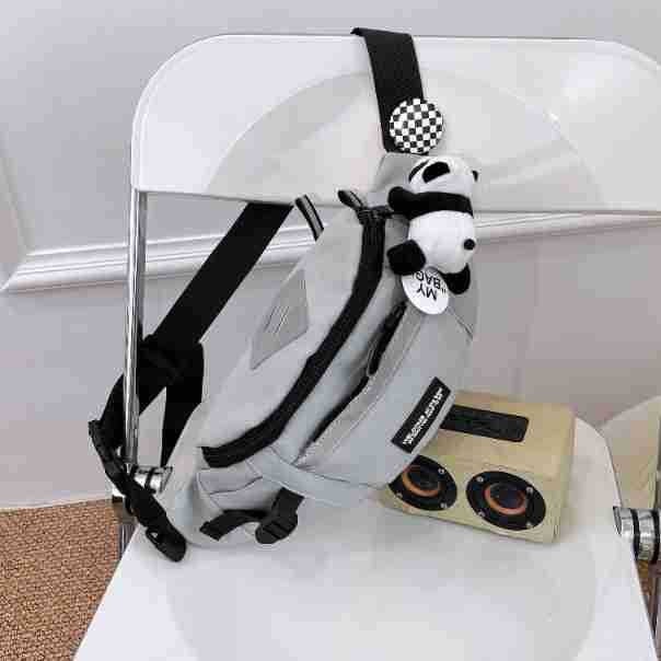 Férfi mellkasi táska – utcai trend, poliészter, lélegző és vízálló, betűs mintázat, 2024 tavasz