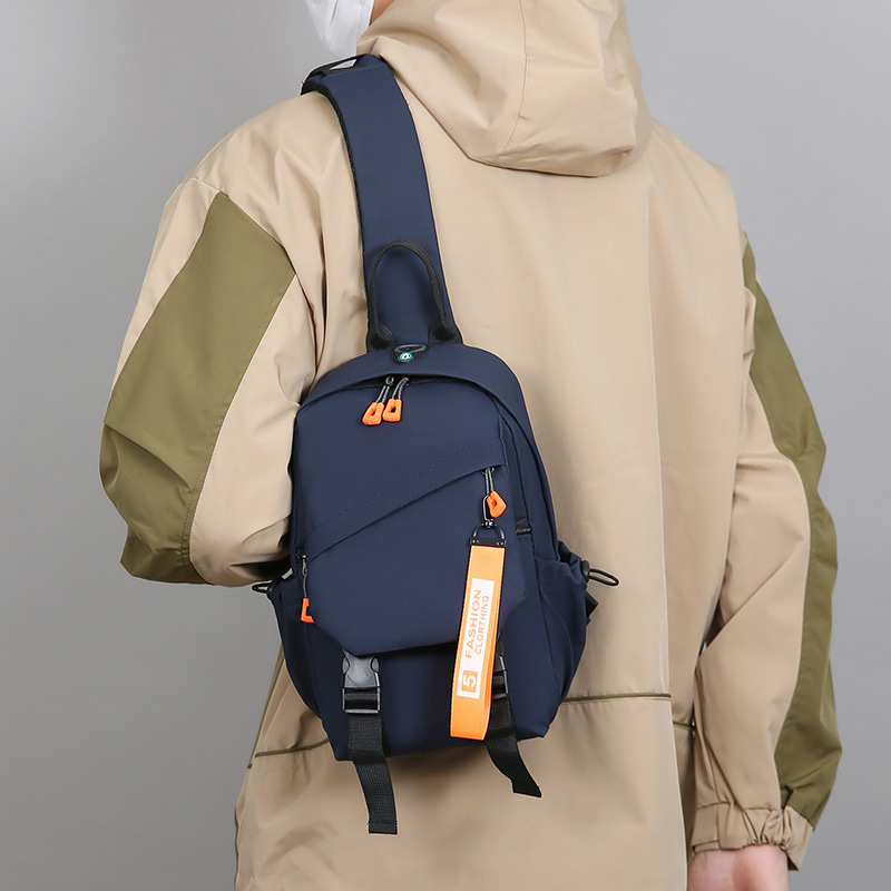 Férfi mellkas táska, street style, PU anyag, lélegző bélés, poliészter bélés, Ősz 2025