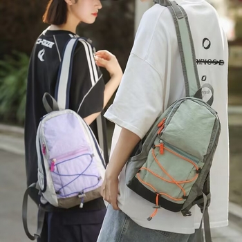 Unisex ruksak za vanjsku upotrebu s kontrastnim detaljima, jednofarban dizajn, kapacitet ispod 20 L, naramenice s zračnim jastukom, poliester podstava