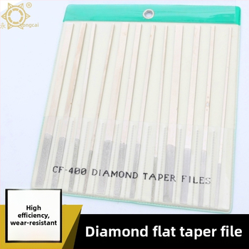 Sada diamantových plochých brúsnych súborov so stredným zubom, jednosrnný abrazív, pre neželezné kovy