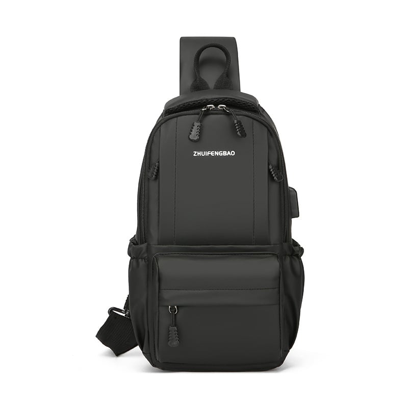 Férfi mellkas táska, PU anyag, városi minimalista stílus, lélegző, poliészter bélés