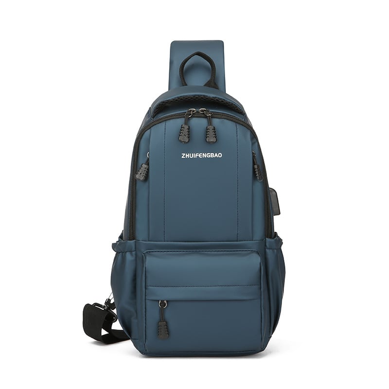 Férfi mellkas táska, PU anyag, városi minimalista stílus, lélegző, poliészter bélés