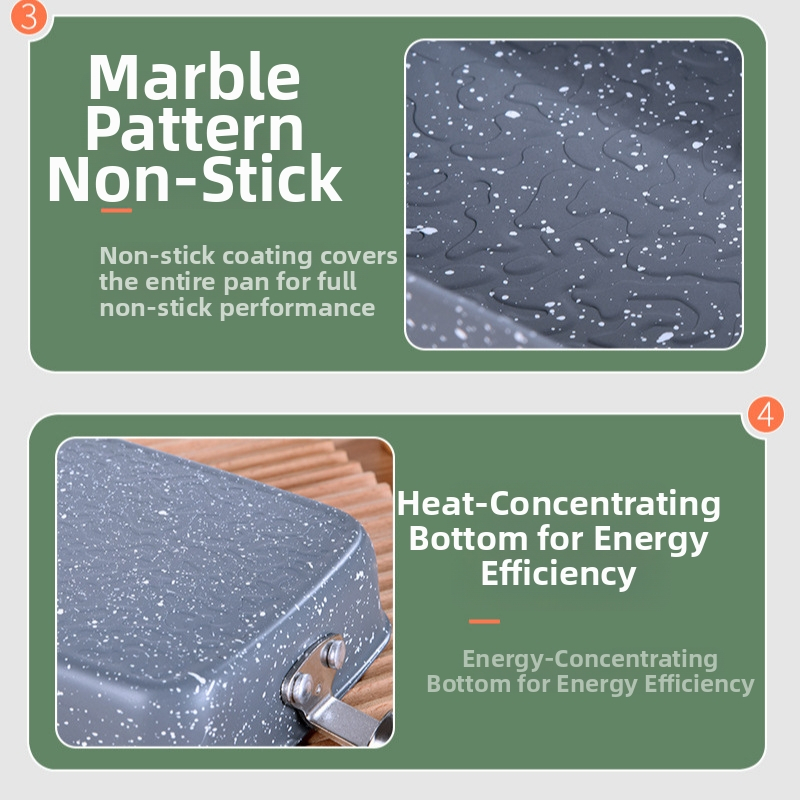 Japonský štýl panvice na tamagoyaki, nerezová oceľ, nepriľnavé, univerzálne použitie