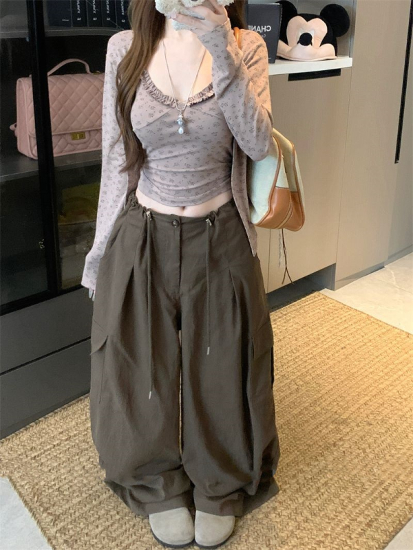 Cvjetni top i dugi rukav kardigan – dvodijelni set, bez glačanja, rayon, ljeto 2025