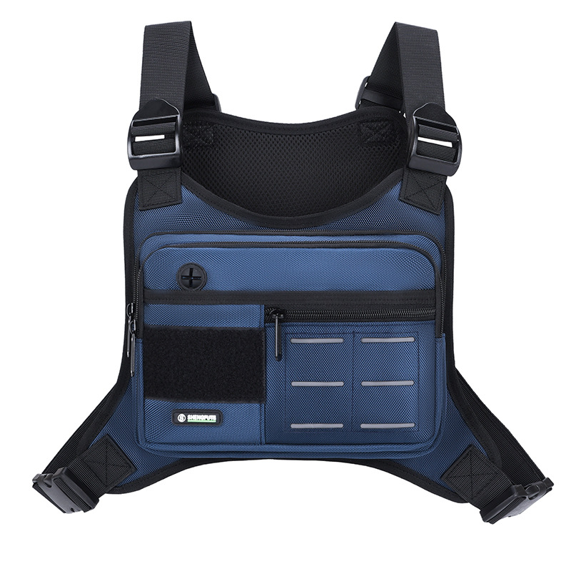 Férfi taktikai mellkasi táska, vízálló és lélegző, ultrakönnyű tömegcsökkentő dizájn, Oxford anyagból, poliészter bélés, szabadidős utazásokhoz