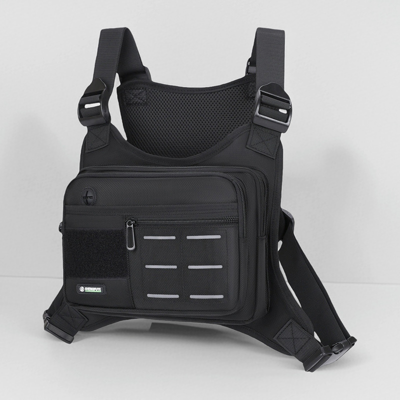 Férfi taktikai mellkasi táska, vízálló és lélegző, ultrakönnyű tömegcsökkentő dizájn, Oxford anyagból, poliészter bélés, szabadidős utazásokhoz