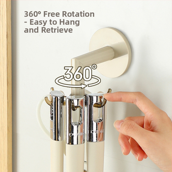 Стенно въртящ се държач за кухненски прибори (Пластмасов; Модерен стил; Монтаж: на стена; Въртене: 360°; Без пробиване)