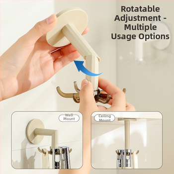 Стенно въртящ се държач за кухненски прибори (Пластмасов; Модерен стил; Монтаж: на стена; Въртене: 360°; Без пробиване)