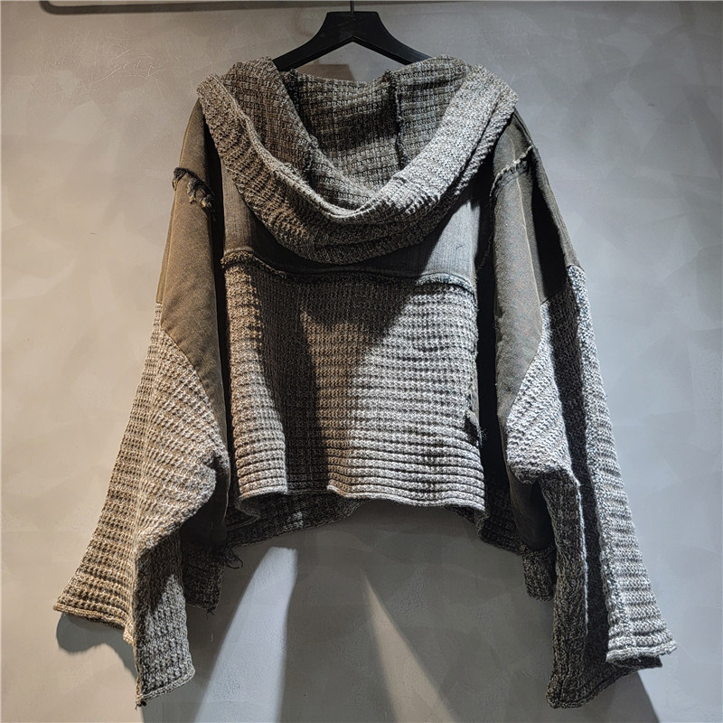Ženski patchwork kardigan i hlače - dugi rukav, poliester pleteni materijal, jesen 2025