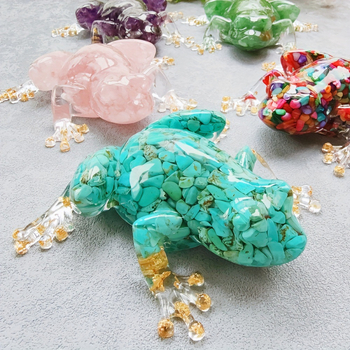 Жаба-резиново украшение (Frog Resin Ornament) – кристална смола, модерен стил, настолен декор и автомобилна украса