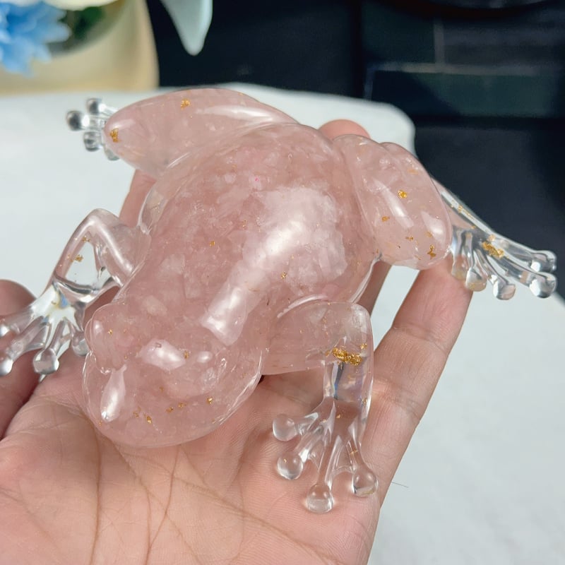 Жаба-резиново украшение (Frog Resin Ornament) – кристална смола, модерен стил, настолен декор и автомобилна украса